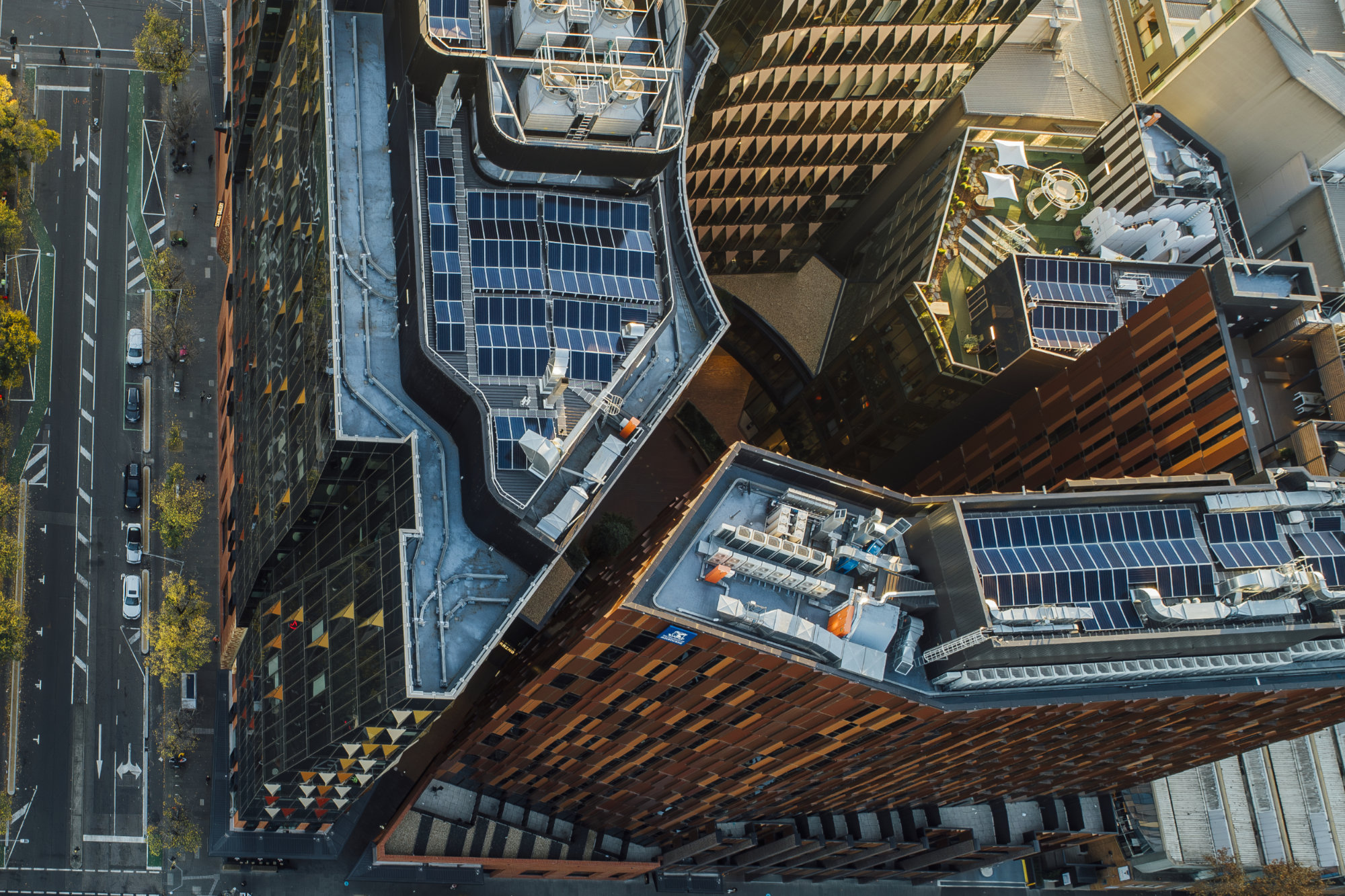 Drone footage of Melbourne Connect building from above
